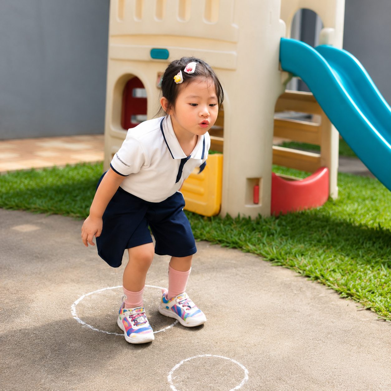 A child playing in the playground